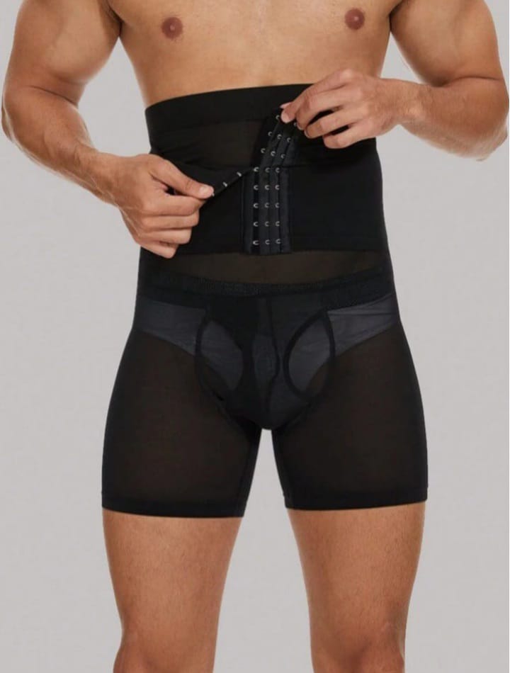 Men's High Waist Mesh Patchwork Shapewear